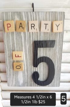 "Party of 5" Solid Wood Family Plaque (6 Options)