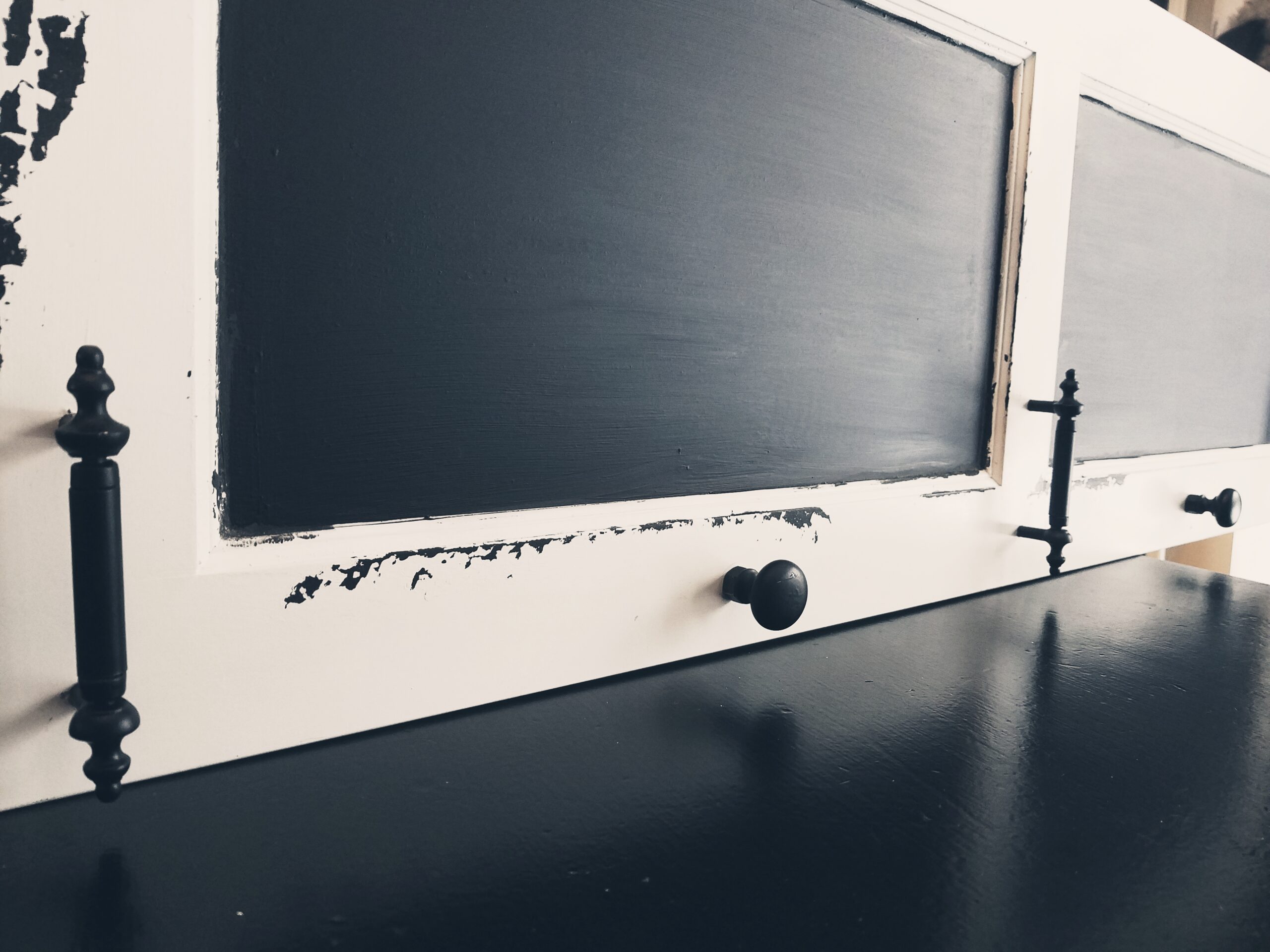 Stylish Solid Wood Chalkboard with Hooks! - Image 2