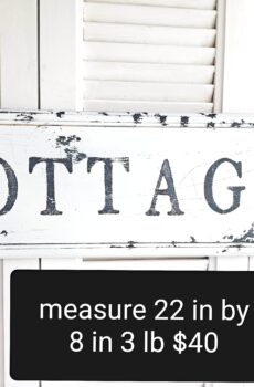 "Cottage" Solid Wood Sign – Black & White