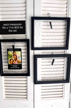 Set of 3 Picture Frames with Chicken Wire – Farmhouse Charm!