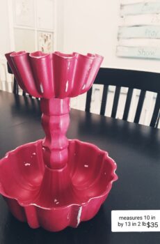 2-Tier Metal & Wood Decorated Pedestal