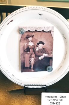 Upcycled Platter 5x6 or 4x6 Magnetic Picture Holder