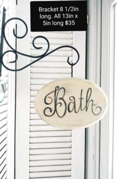 Cream Bath Sign with Hook | Crafted in the USA!