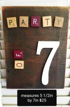 "Party of 7" Solid Wood Family Plaque