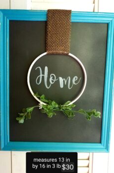 "Home" Framed Art with Wreath