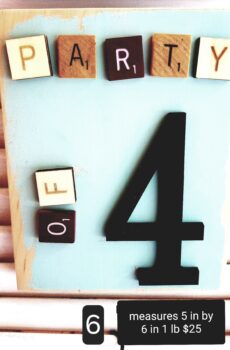 "Party of 4" Solid Wood Family Plaque (7 Options)