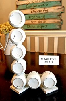 Large Glass Letter "L" – Made from Baby Food Jars