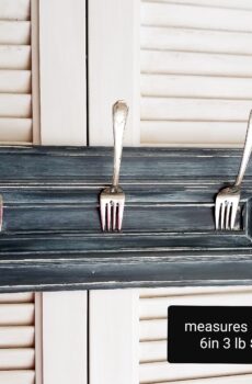 Unique Mug/Towel Holder - Crafted from Repurposed Forks & Solid Wood | Crafted in the USA!