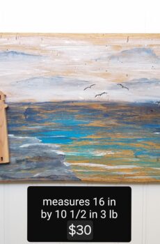 Lake Painting with Wood Lighthouse – Coastal Beauty!
