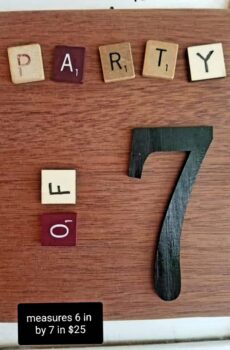 "Party of 7" Solid Wood Family Plaque
