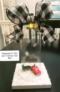 Lighted Glass Christmas Globe with Figurines & Sparkly Snow