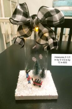 Lighted Glass Christmas Globe with Figurines & Sparkly Snow