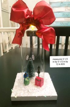 Lighted Glass Christmas Globe with Figurines & Sparkly Snow