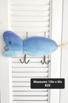 Wood Fish with Hooks
