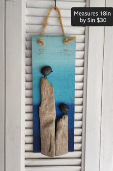 Driftwood & Rock Bird Painting – A Coastal Masterpiece