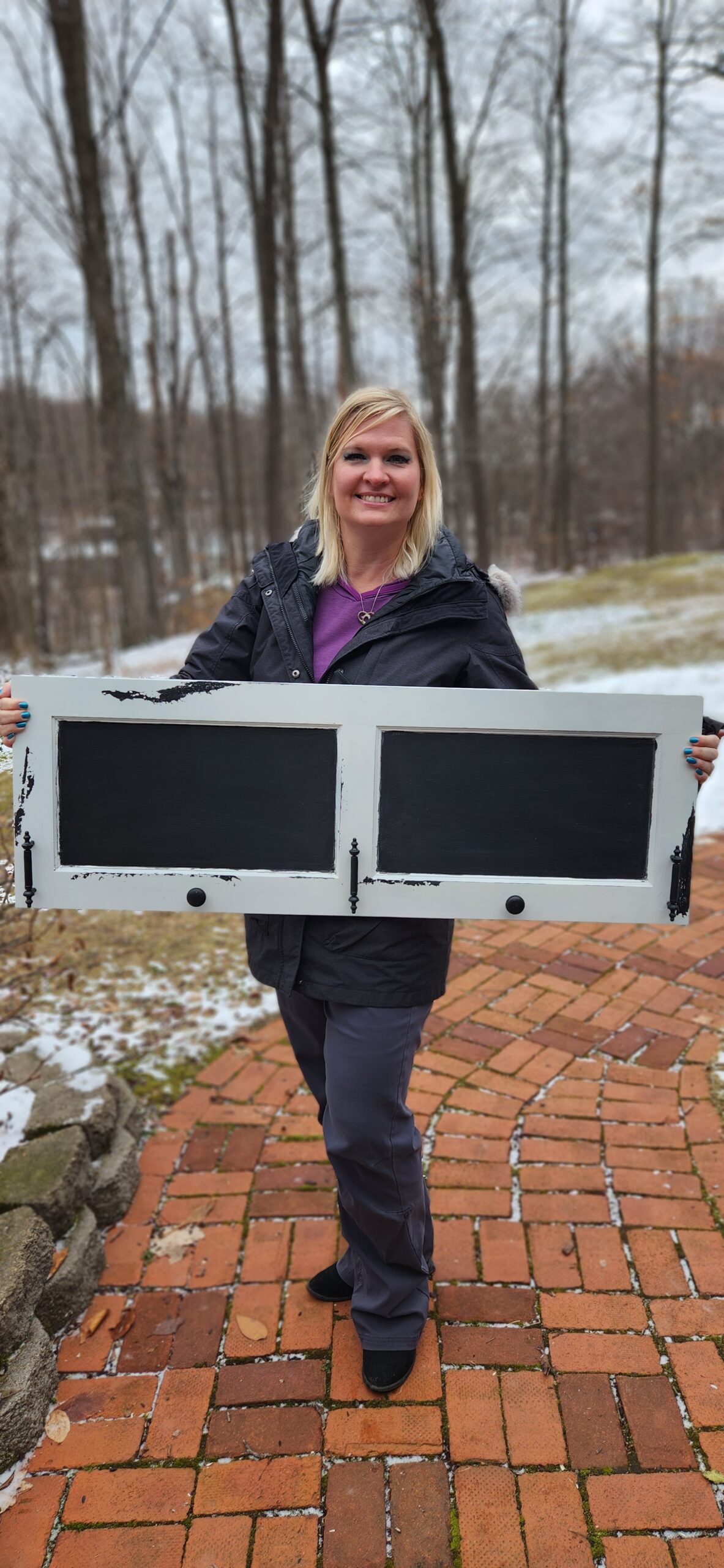 Stylish Solid Wood Chalkboard with Hooks! - Image 7