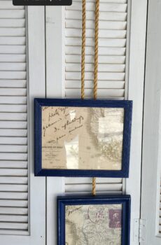 Set of 2 Map 8x10 Frames with Rope & Pully – Nautical Vibes!
