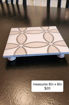 Handcrafted Tile Trivet/Pedestal with Wooden Feet | Crafted in the USA