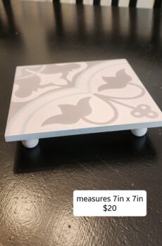 Handcrafted Tile Trivet/Pedestal with Wooden Feet | Crafted in the USA