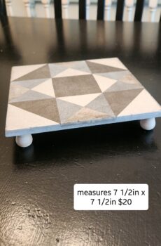 Handcrafted Tile Trivet/Pedestal with Wooden Feet | Crafted in the USA!