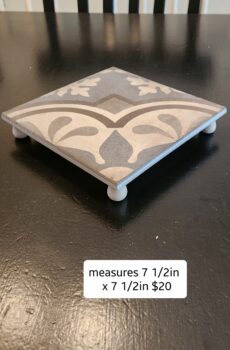 Handcrafted Tile Trivet/Pedestal with Wooden Feet | Crafted in the USA