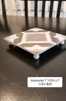 Handcrafted Tile Trivet/Pedestal with Wooden Feet | Crafted in the USA