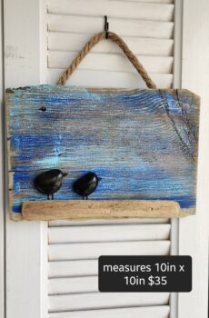 Driftwood & Rock Bird Painting – A Coastal Masterpiece