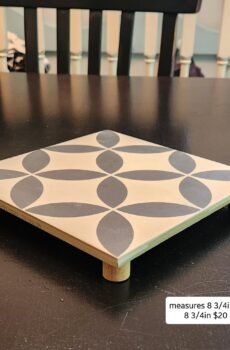 Handcrafted Tile Trivet/Pedestal with Wooden Feet | Crafted in the USA!