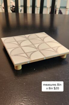 Handcrafted Tile Trivet/Pedestal with Wooden Feet | Crafted in the USA!