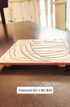 Handcrafted Tile Trivet/Pedestal with Wooden Feet | Crafted in the USA!