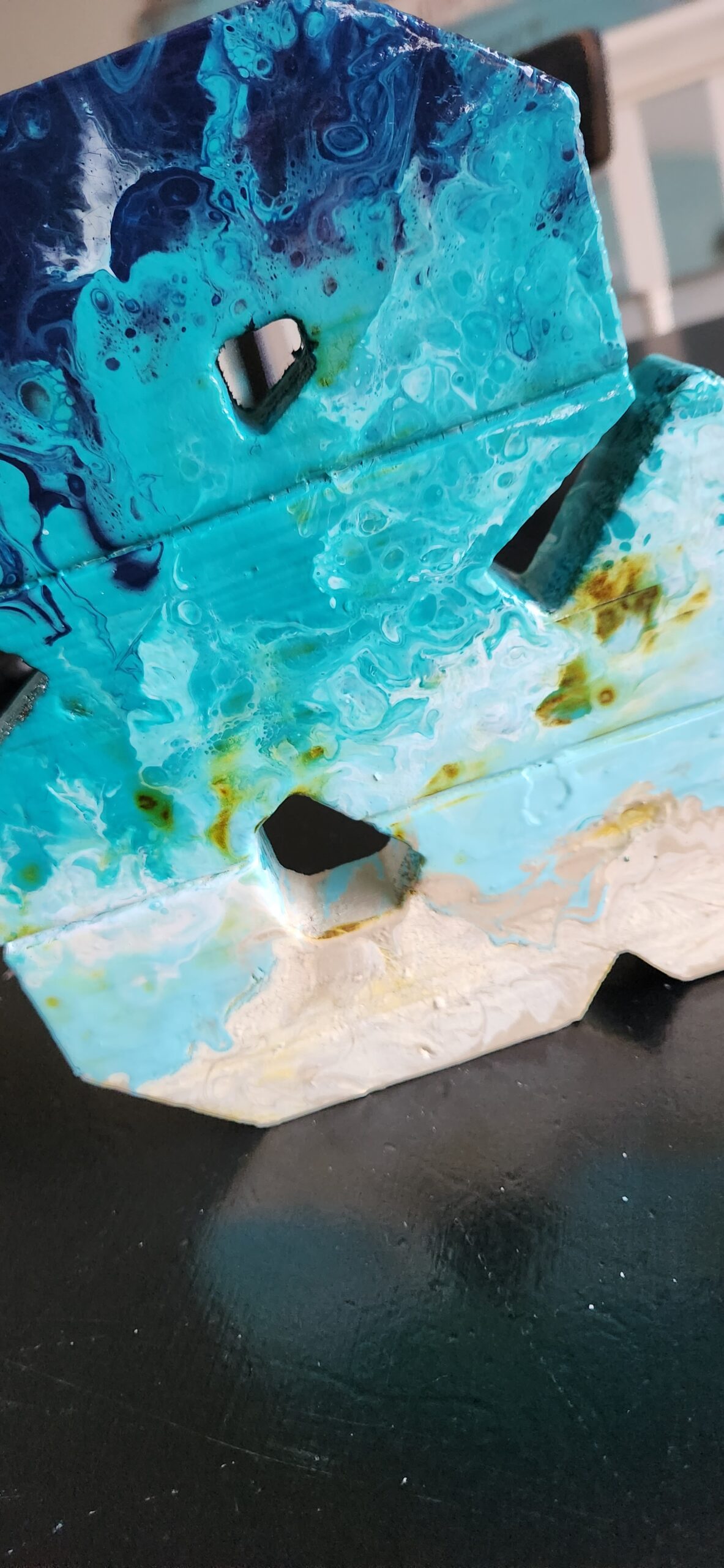 Stunning Acrylic Pour “&” Symbol – Beach & Water Vibes! - Image 2