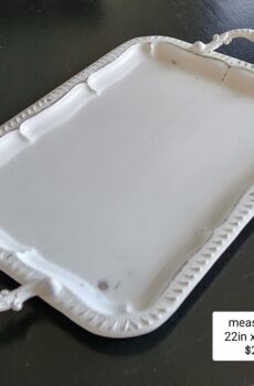 Metal White Distressed Serving Tray