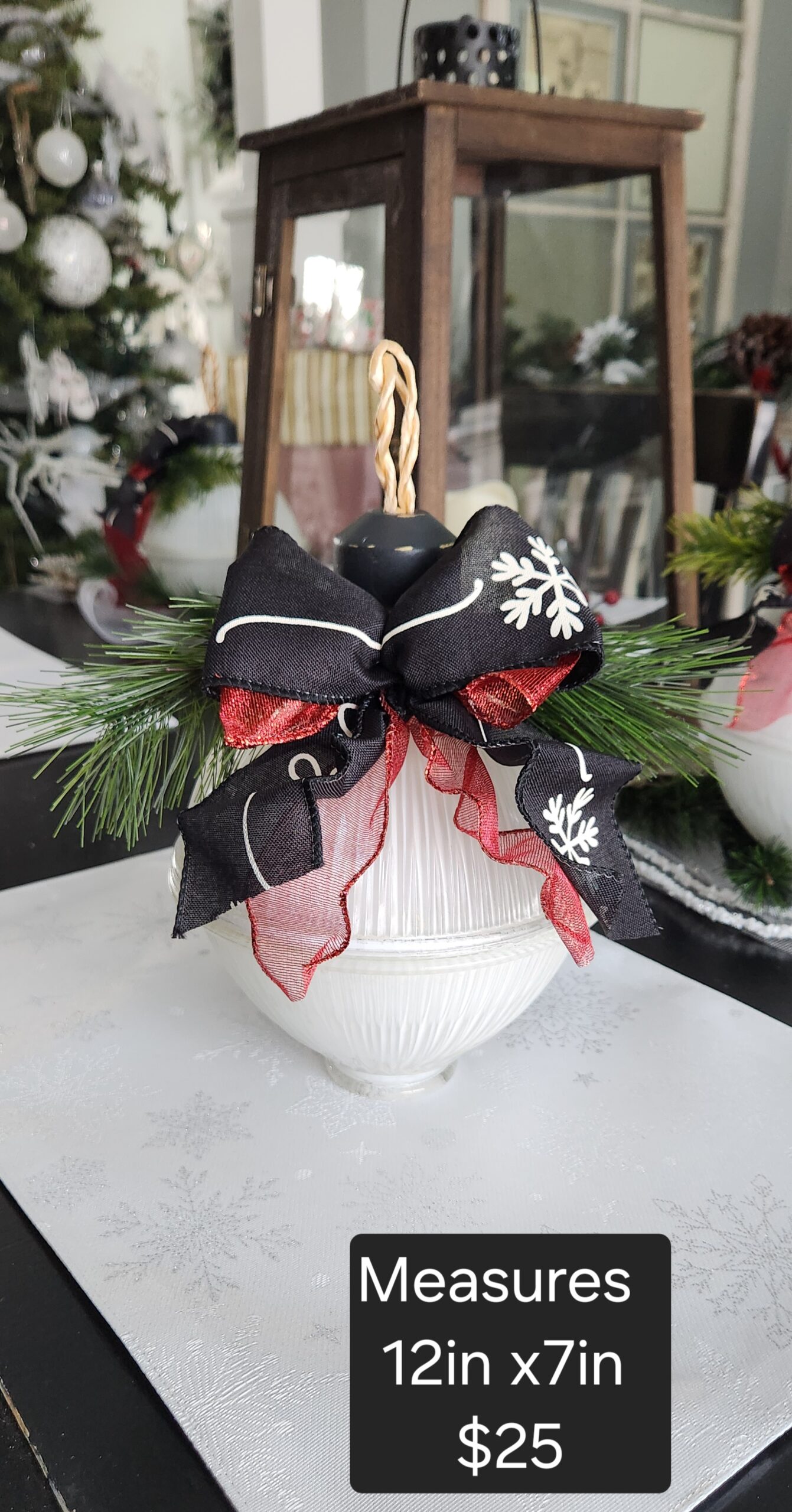 Stunning Large Glass Christmas Ornament – Made from Recycled Light Sconces