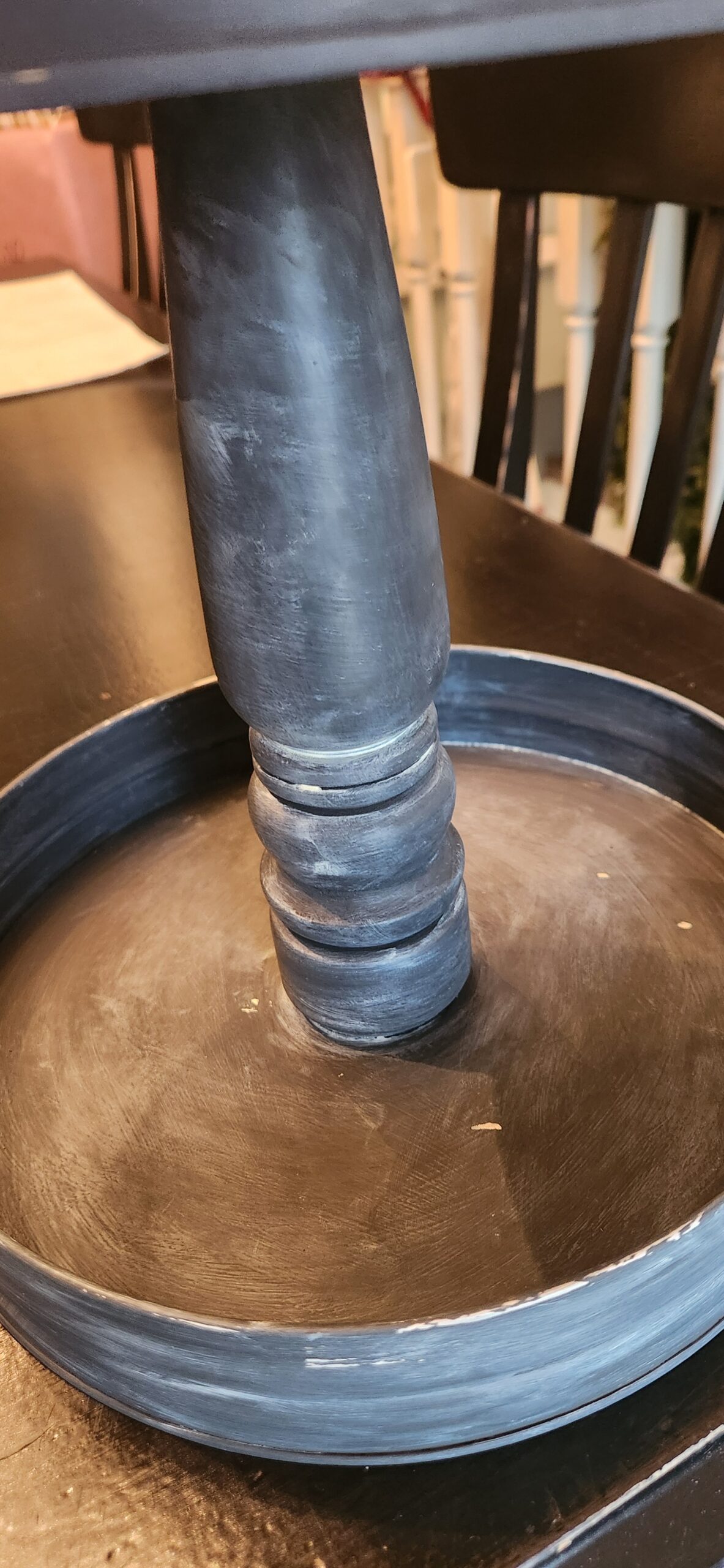 2-Tier Metal & Wood Decorated Pedestal - Image 3