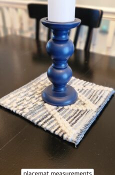 Blue & White Decorative Placemat – 12x12 Elegant Table Décor Accent
