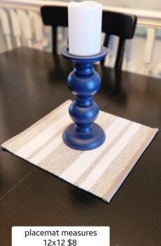 Gray & White Decorative Placemat – 12" x 12" Table Centerpiece Mat