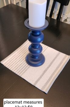 Gray & White Decorative Placemat – 12" x 13" Table Centerpiece Mat