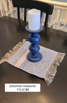 Gray & Blue Decorative Placemat – 12" x 17" Table Centerpiece Mat