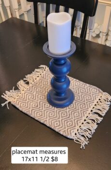 Gray & Cream Decorative Placemat – 17" x 11" Table Centerpiece Mat