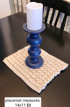 Cream Decorative Placemat – 14" x 11" Table Centerpiece Mat