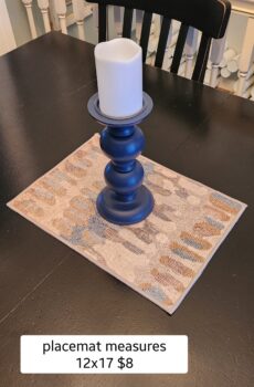 Blue & Cream Single Decorative Placemat – Table Centerpiece Mat