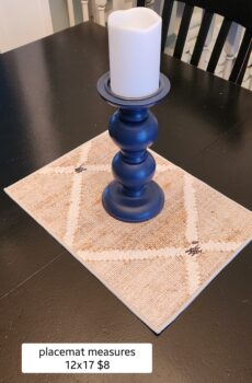 Khaki & Cream Decorative Placemat – 17" x 12" Table Centerpiece Mat