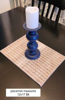 Khaki & Cream Decorative Placemat – 17" x 12" Table Centerpiece Mat