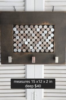 Solid Wood Garment Rack with Silver & Copper Penny Tiles