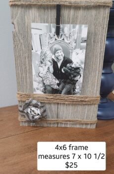 Reclaimed Wood Picture Frame with Twine – Rustic & Charming!