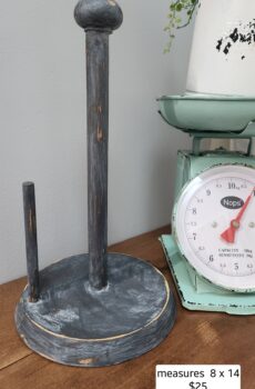 Industrial-Style Freestanding Paper Towel Holder – Black with White Wax Finish | Painted in the USA!