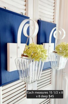 Navy Wall Sconces set – Dual Flower or Candle Holders