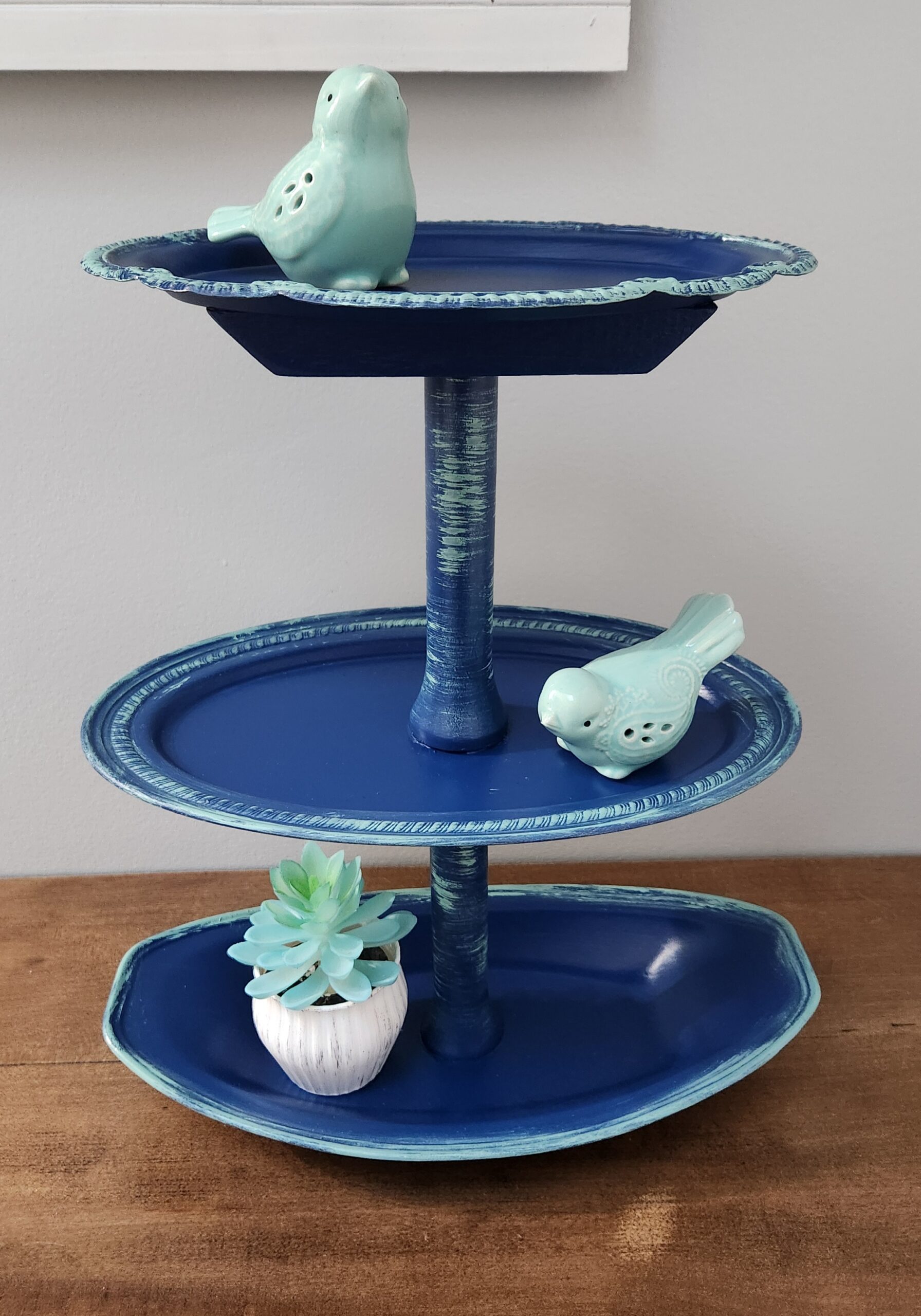 3-Tier Metal & Wood Decorated Pedestal - Image 3