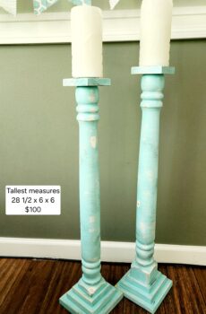 Floor Candle Stands Made from Solid Wood Table Legs