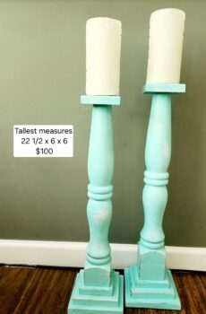 Floor Candle Stands Made from Solid Wood Table Legs